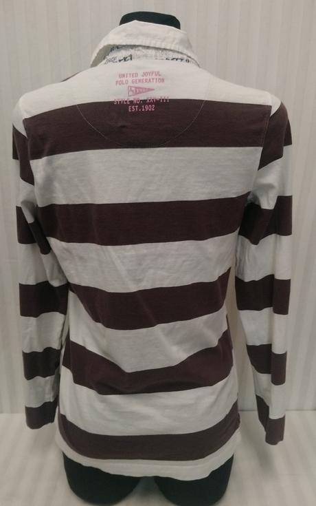 Dámsky pásikavý top s golierom, polo, s, s