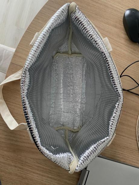 Krémová termo taška na obed, 