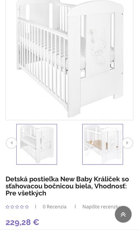 Detská postieľka new baby so sťahovacou bočnicou a, šírka (cm): 65,dĺžka (cm): 120