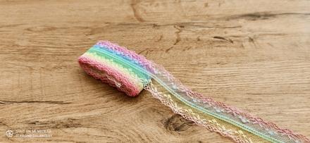 Krajka - dúhová - 38 mm, 