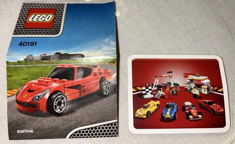 Lego shell ferrari s naťahovacím motorom - 2 kusy, 