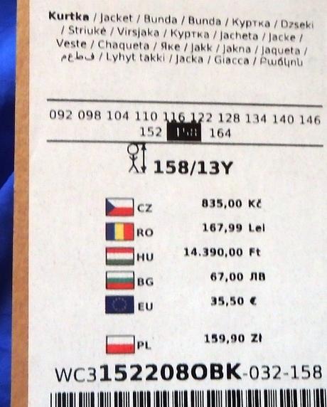 Tenšia modrá vetrovka coccodrillo, v., coccodrillo,36 - s