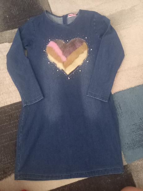 Zaujímavé riflové šaty, 140