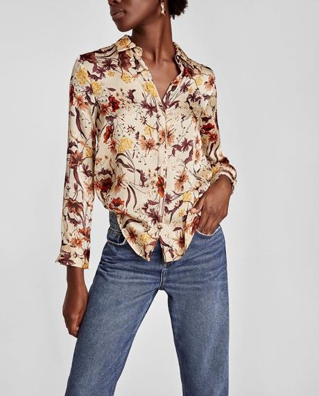 Zara bezova bluzka s kvetmi vel.s a m, zara,m / s