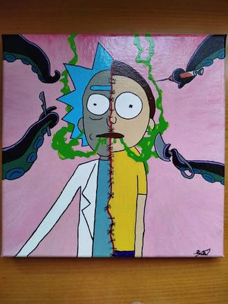 Handmade obraz rick and morty, 