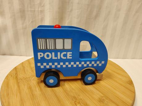 Drevené policajné autíčko, police, 15 cm, 
