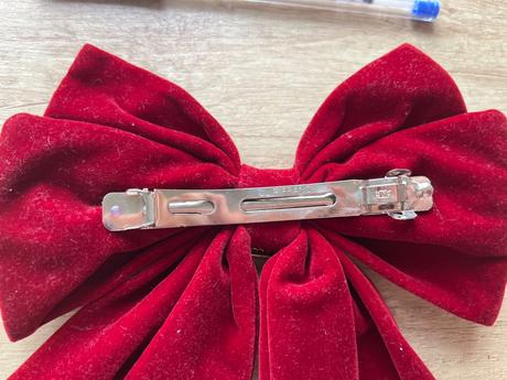 Burgundy zamatová spona mašľa, 