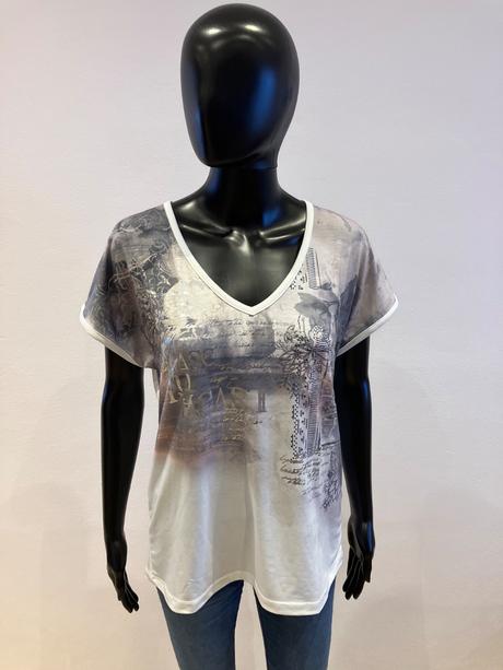 Dámske biele tričko s potlačou laura scott (36), s