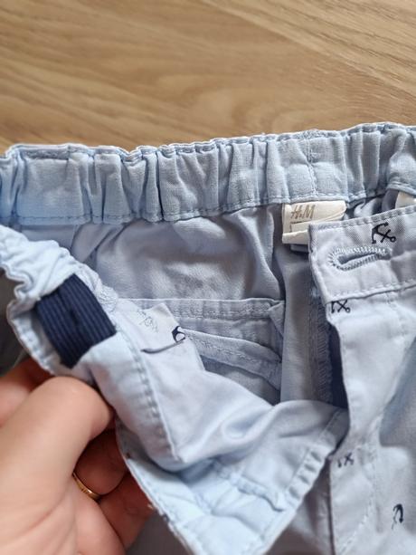 Svetlomodré kraťasy s kotvami 98/104, h&m,98