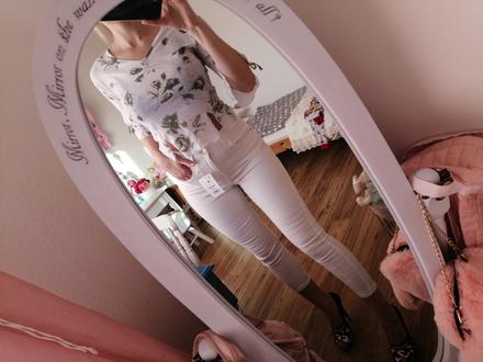 Jemný top kvety, h&m,s
