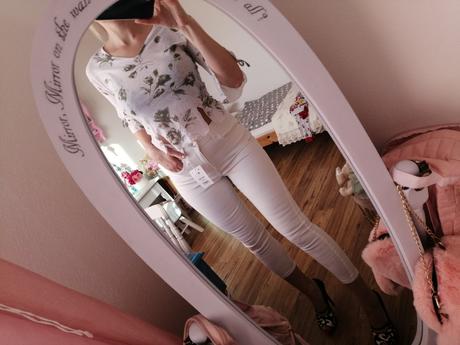 Jemný top kvety, h&m,s