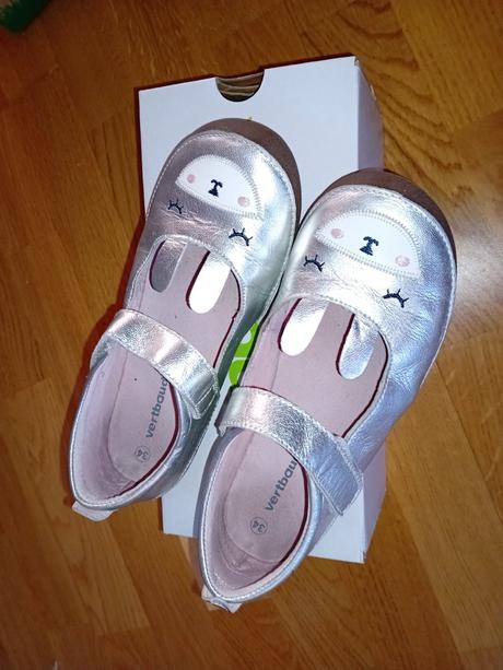 Strieborné balerínky, vertbaudet,34
