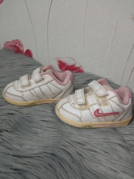 Dievčenské bielo-ružové botasky nike, veľk.19, nike,19