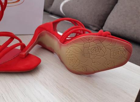 Damske semišové sandále 38 červené, 38