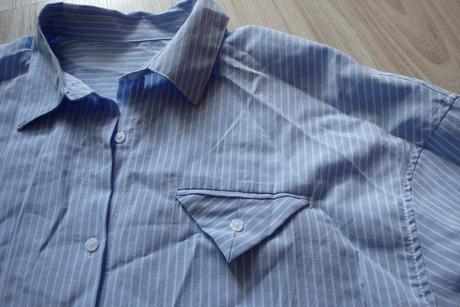 Bielo modro pásikavá košeľová blúzka, v. xl/xxl, 46 - xxl