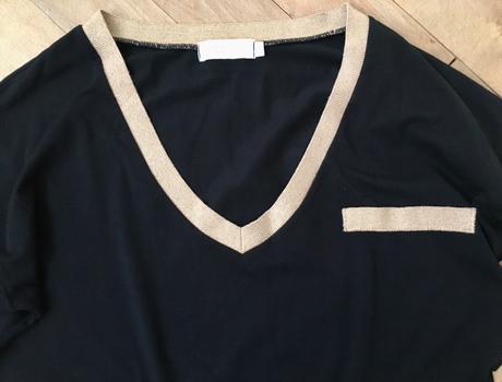 Tričko so zlatým lemom, amisu,s