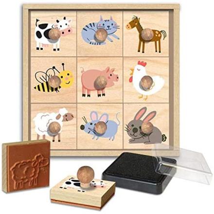 Drevené pečiatky s úchopom farma, 