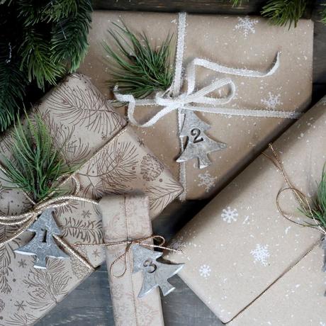 Adventné štítky v tvare stromčekov ( sada 4 ks ), 