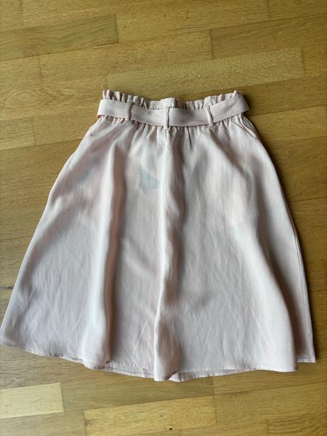 Svetloružová sukňa s ľanom, orsay,s