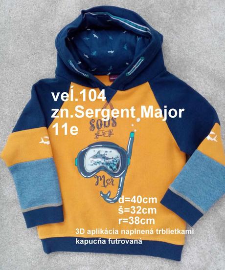 Mikinka chlapčenská, veĺ.104, sergent major, sergent major,104