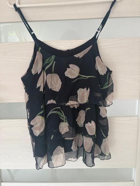 Kvetinový šifónový top, s