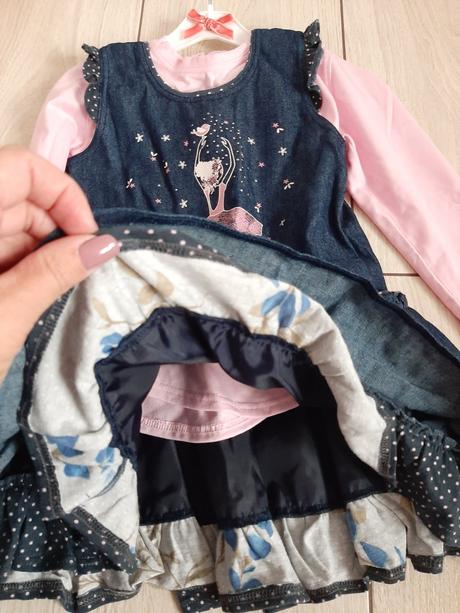 Džínsové šaty s nátelníkom, 92