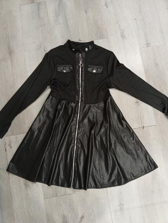 Šaty s koženkou 2xl, xxl