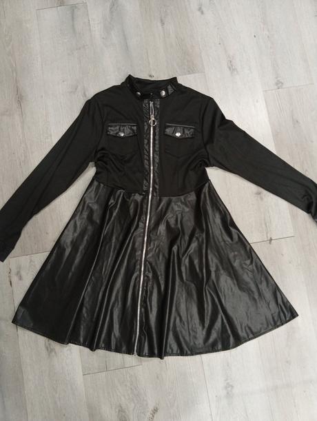 Šaty s koženkou 2xl, xxl