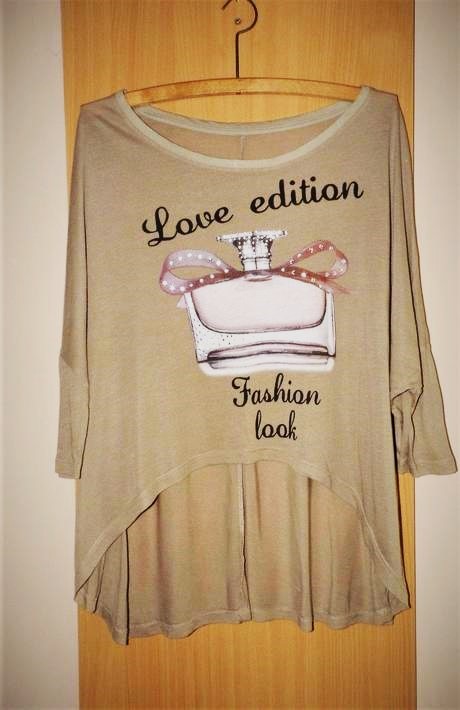 Tričko oversize s ozdobnými kamienkami, l