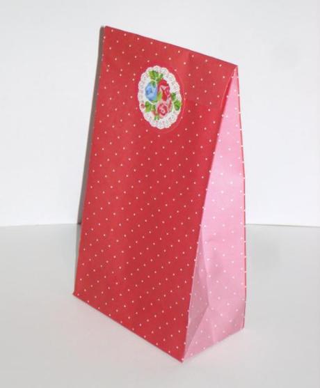 Vintage vrecká na cukríky / červené 12ks,