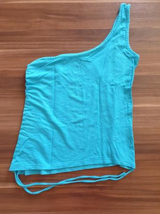 Jednoramienkové tyrkysové tričko - sexi, xs