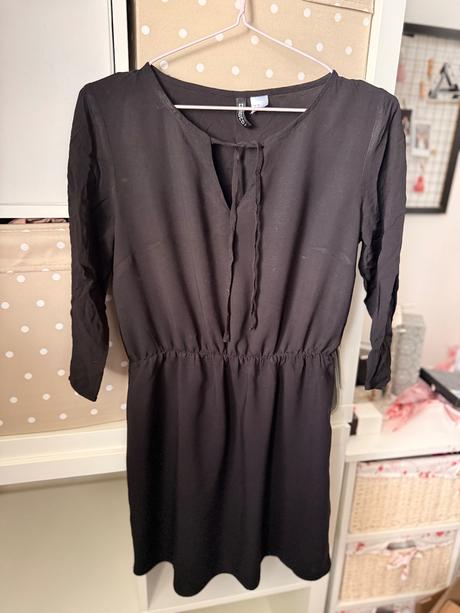 Kratke cierne šaty mini h&m 3/4 rukav, h&m,s