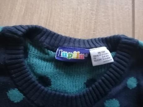 Teplé bodkované svetríkové šaty s taštičkou, lupilu,116