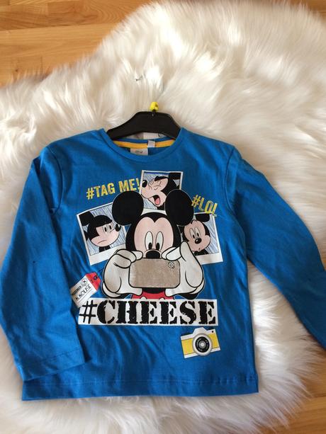 Chlapčenské tričko s dlhým rukávom mickey mouse., disney,116