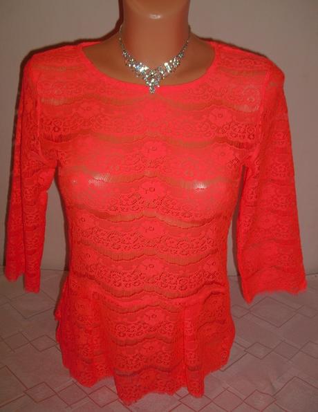 Lindex krajkovany neonovy topik, lindex,xs