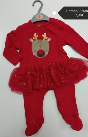 Červené vianočné dupačky s tylom, 68