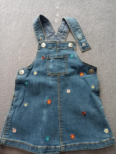 Hm riflova suknicka na traky, velkost 74, h&m,74