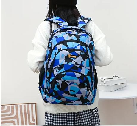 Školská taška mozaika modrá 45cm,