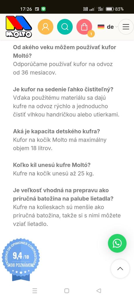 Kolieskový kufor/odrážadlo molto, 