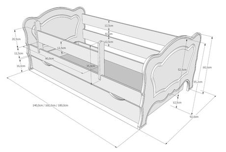 Detské postele emilia, šírka (cm): 80,dĺžka (cm): 160