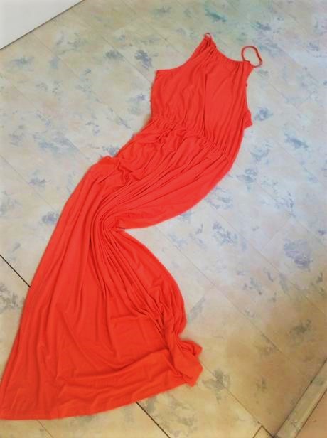 Tričkové plážové maxi šaty, l