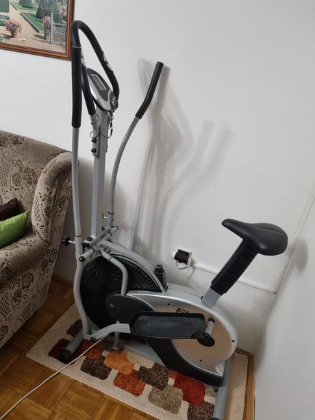 Eliptický trenažér + stacionárny bicykel 2v1,