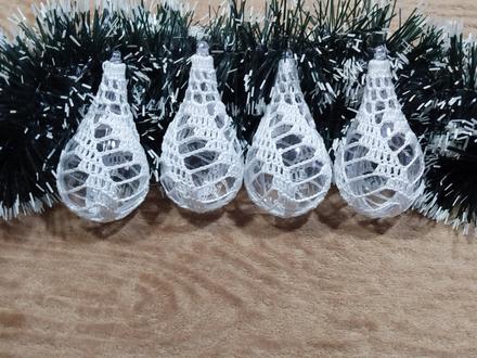 Háčkovane vianočne ozdoby - slzička 4,