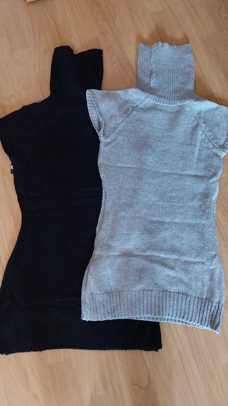 Sedy a cierny sveter s visackou xl/xxl, xl / xxl