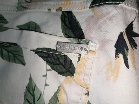 Dámske kvetinové nohavice, denim,42