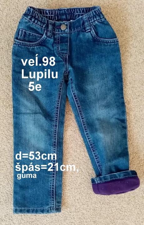 Dievčenské rifle veľ. 98, zn. lupilu, lupilu,98
