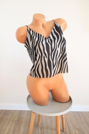 Zebrovaný crop top, bershka, bershka,m