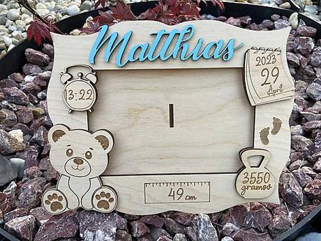 Fotoramik s personalizovanymi udajmi - mackový, 