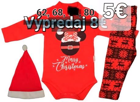 Vianočná súprava body + nohavice + čiapka, 62 / 68 / 80