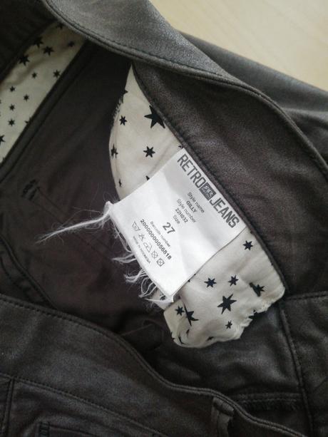 Lesklé rifle tenšie retro jeans (27 a 28), 28